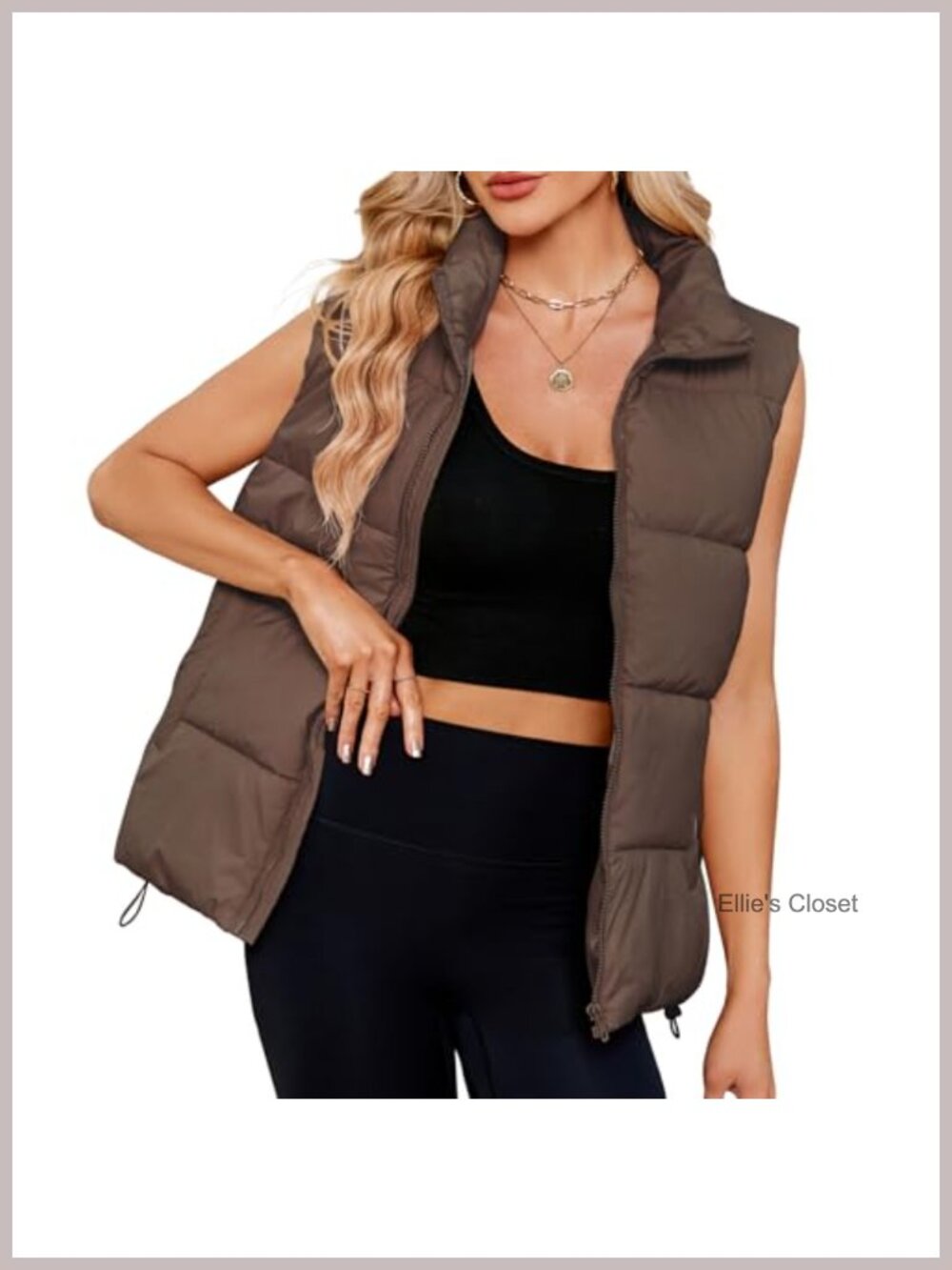 Women's Quilted Puffer Vest Oversized Sleeveless Outerwear with Pockets